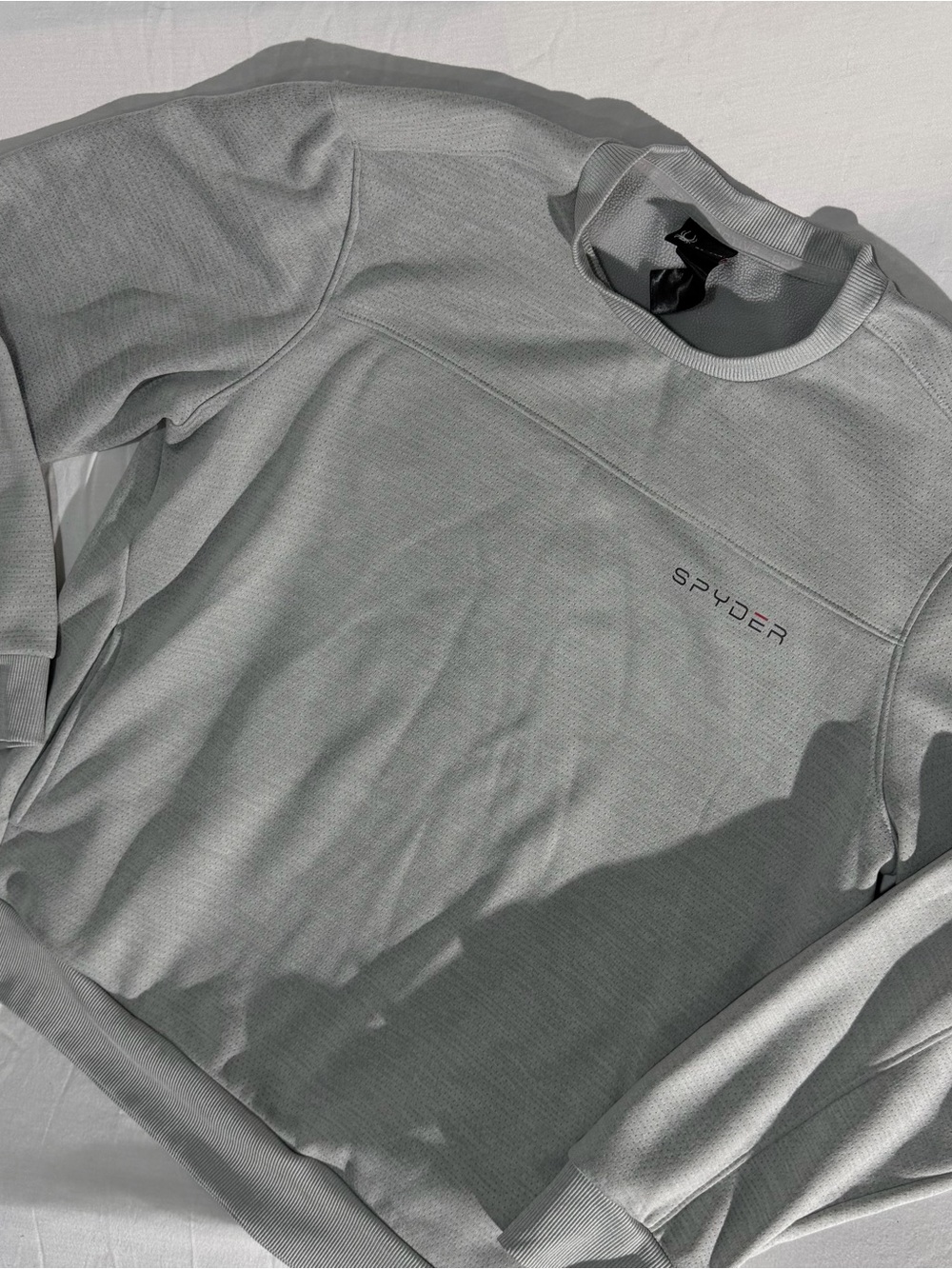 Spyder Men's Light Gray Crew Sweatshirt with Subtle Logo